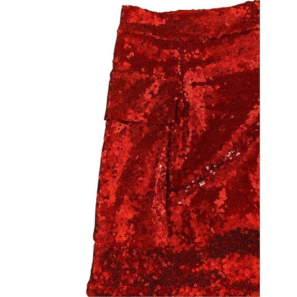 NWT madden NYC red sequin, cargo, mini skirt, size large - Picture 3 of 6